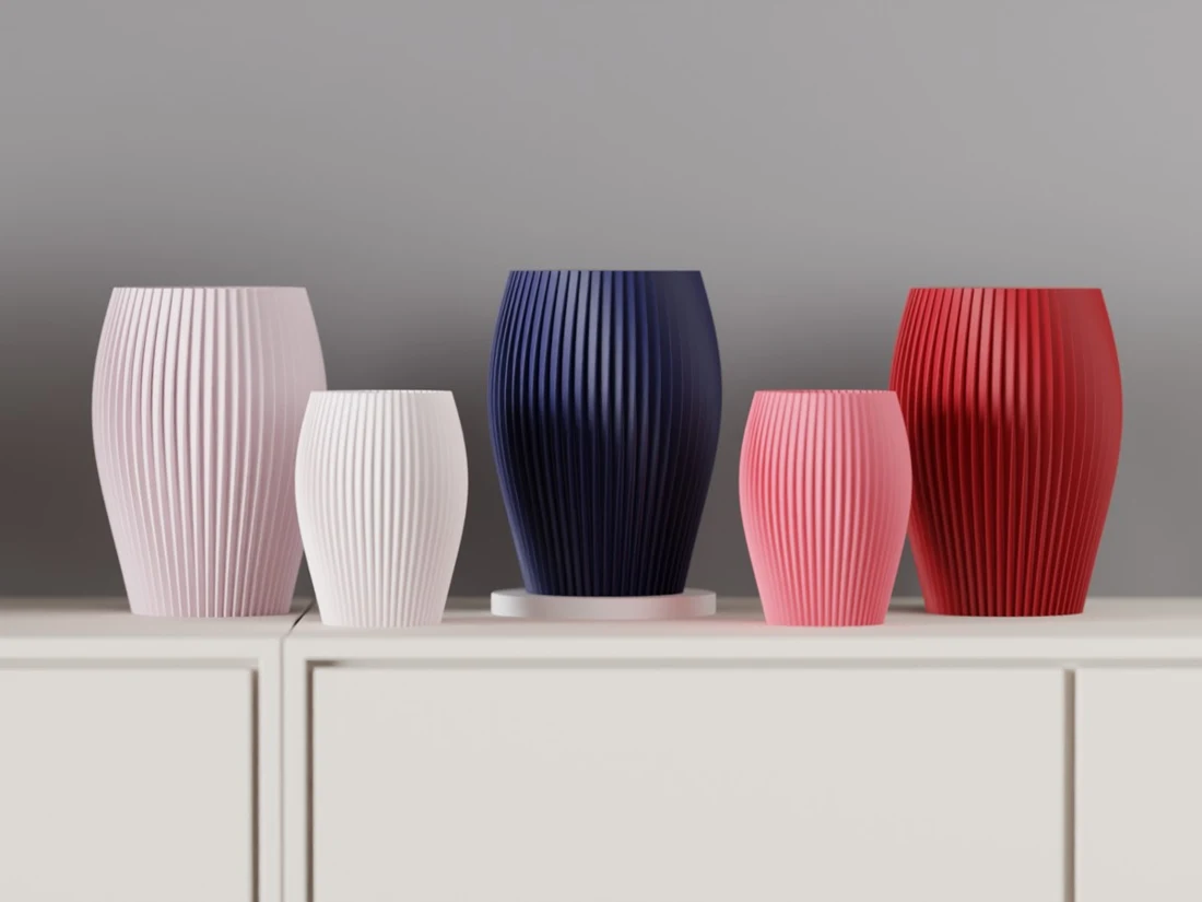 Vasos canelados Elegance em ambiente decorado